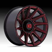 XD Series XD867 Specter Gloss Black Milled Red Tint Custom Truck Wheels